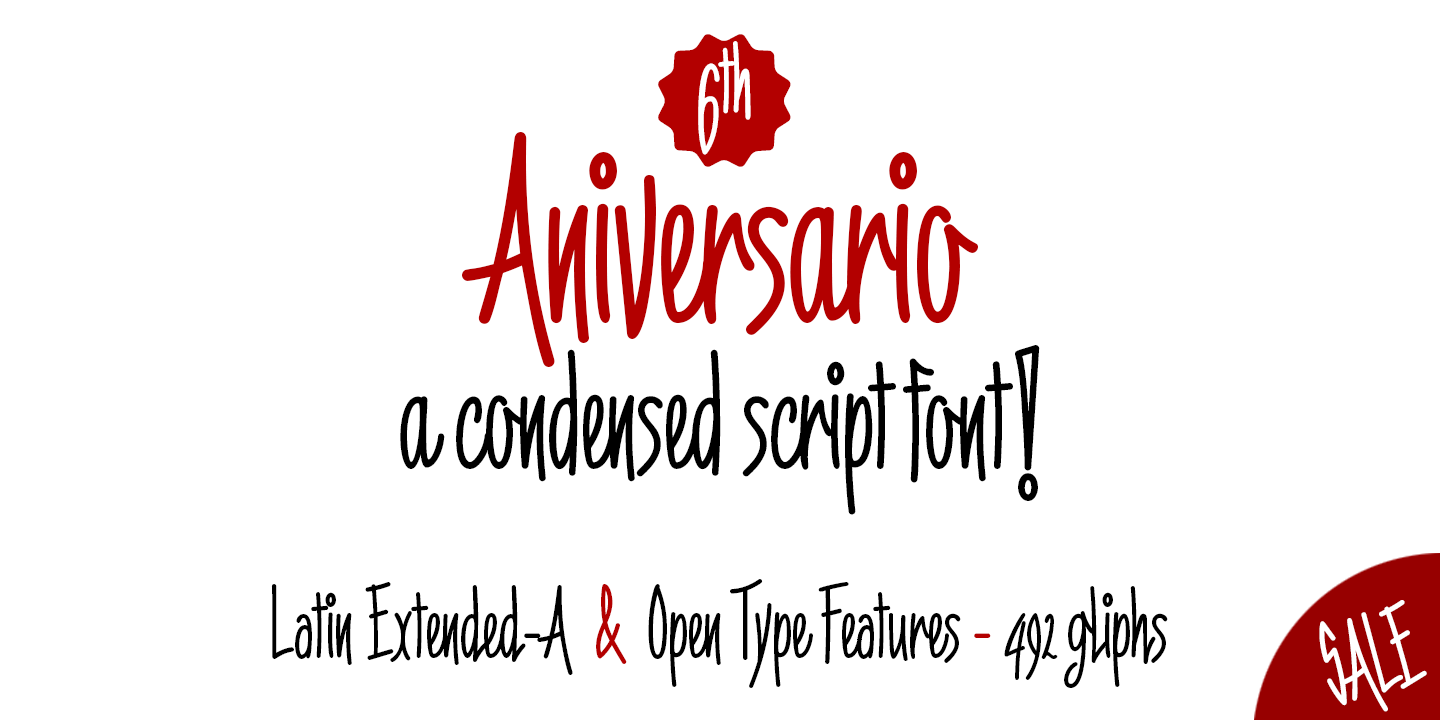6th Aniversario Regular Font preview